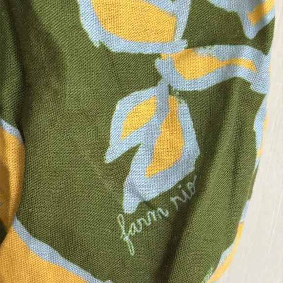 FARM RIO Foliage Sketch Green LongSleeve Linen MiniDress Tropical Lace-Up XL NWT - Picture 8 of 16